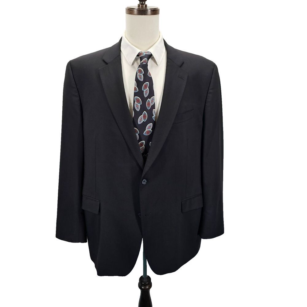 S. Cohen Mens Blazer Size 50T Atlanta Black Wool‎ Sport Coat Bemberg Lining EUC